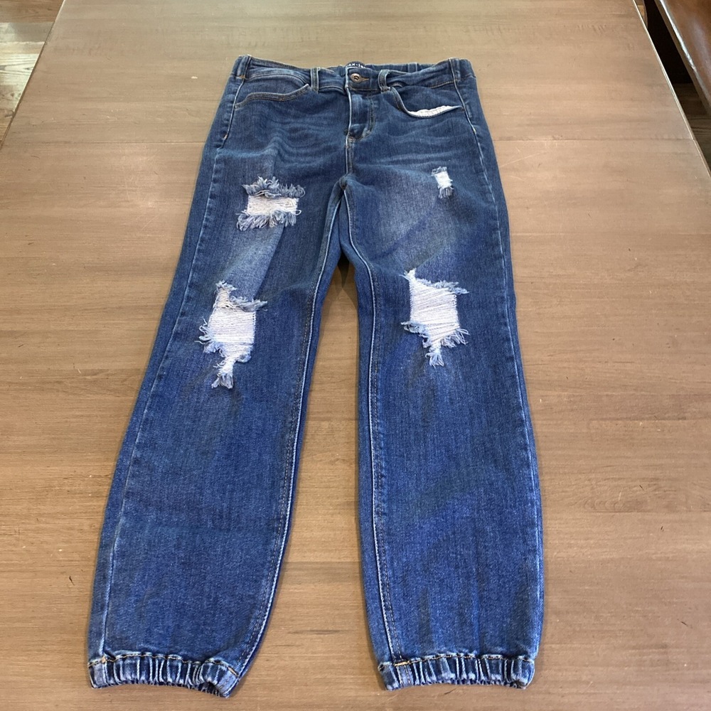 Wax Jeans Women's Size M Joggers Distressed Stretch Waist